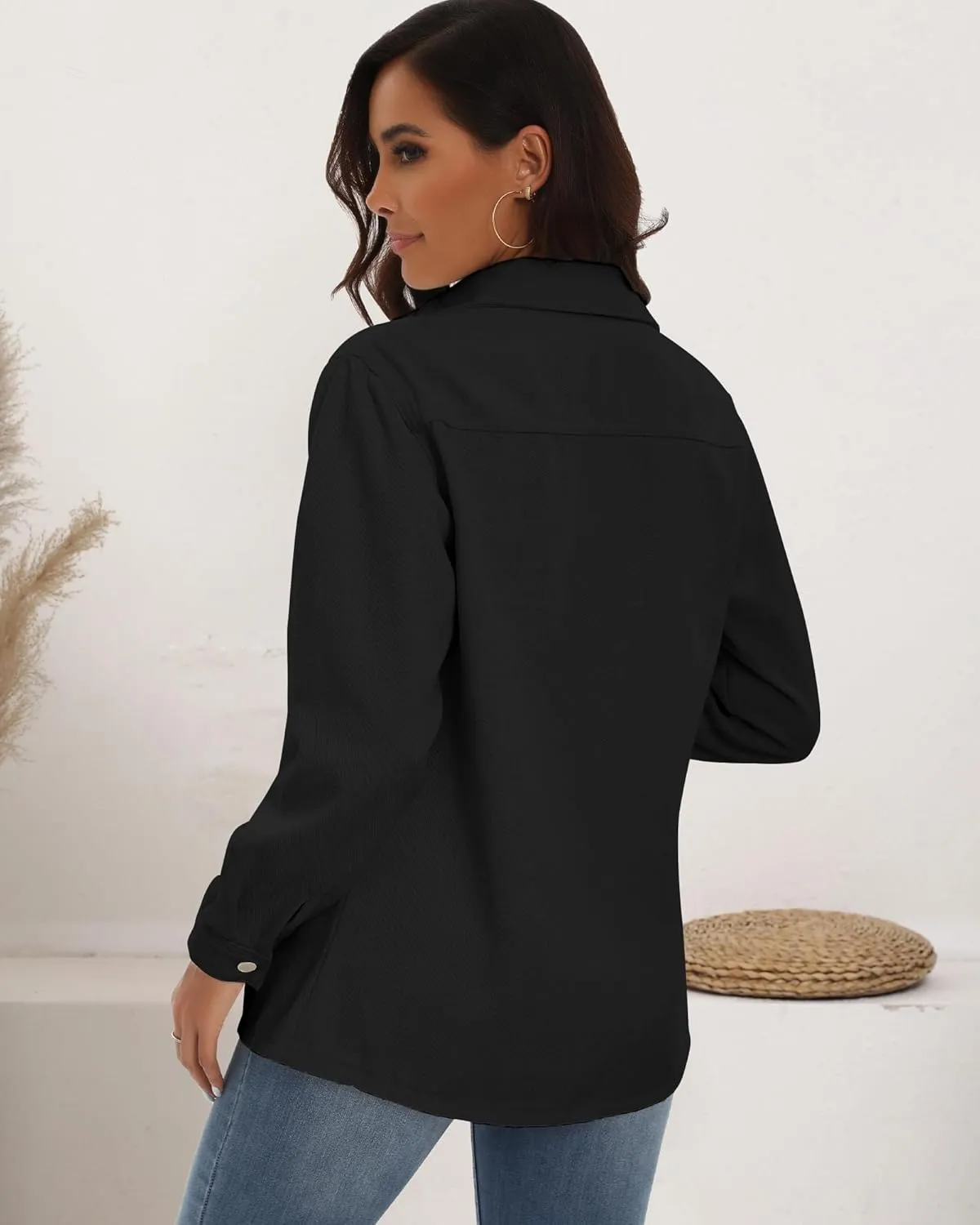 Argstar Denim Jacket for Women Button Up Long Sleeve with Pockets (Available in Inner Pockets)