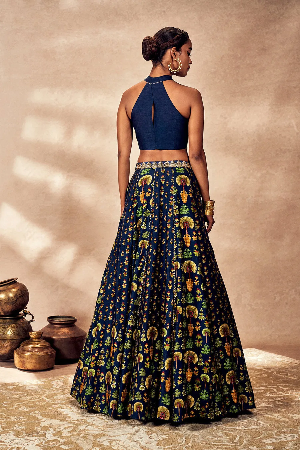 Blue Nomadic Tribe Lehenga