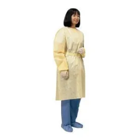 Cardinal Health™ Lightweight Isolation Gown with Ties Universal, Yellow, Spunbonded Polypropylene