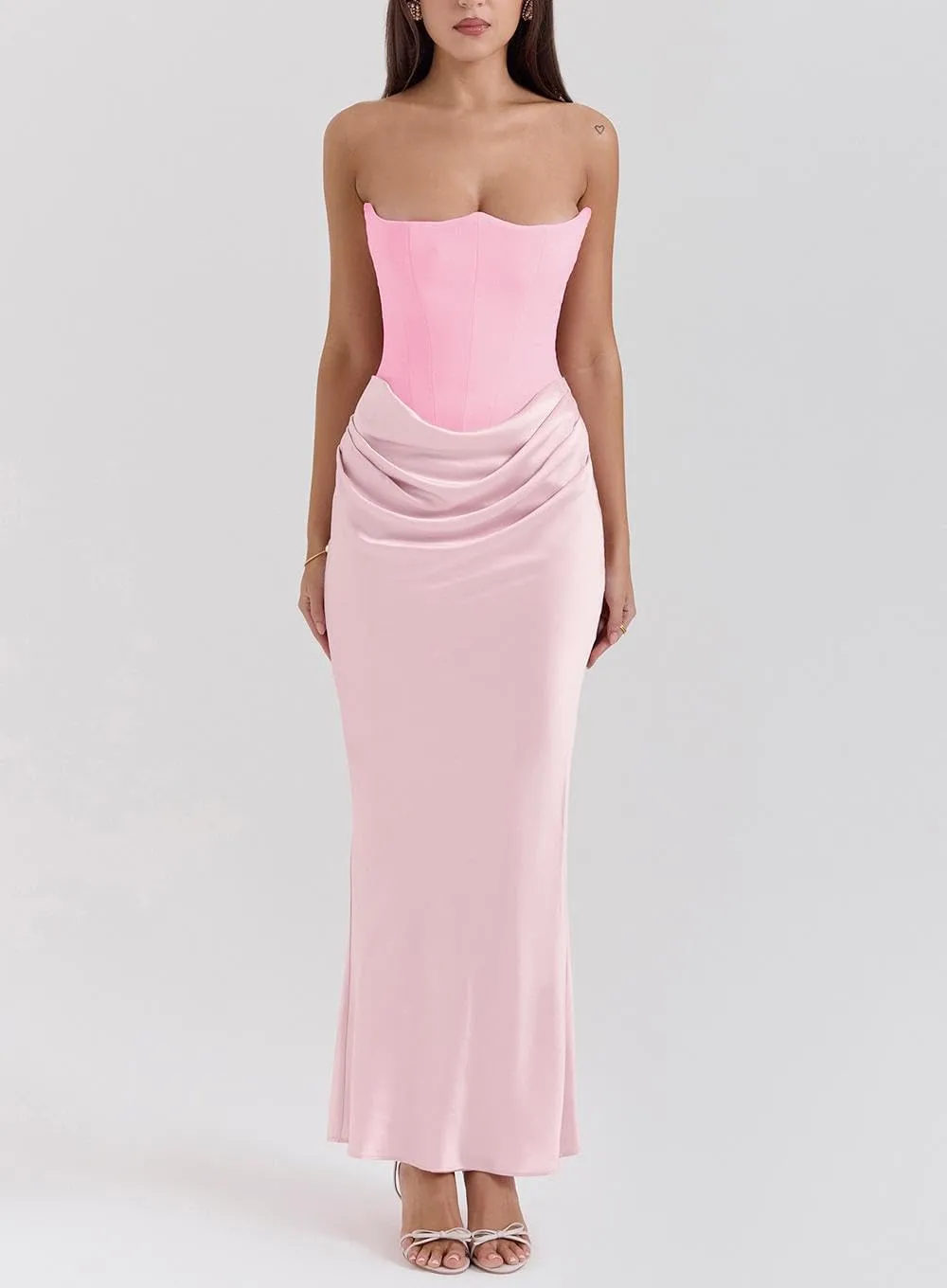 Catalpalev Women's Sexy Fishbone Plunge Slim Backless Temperament Velvet Gowns Bridesmaid Dresses Prom Dresses