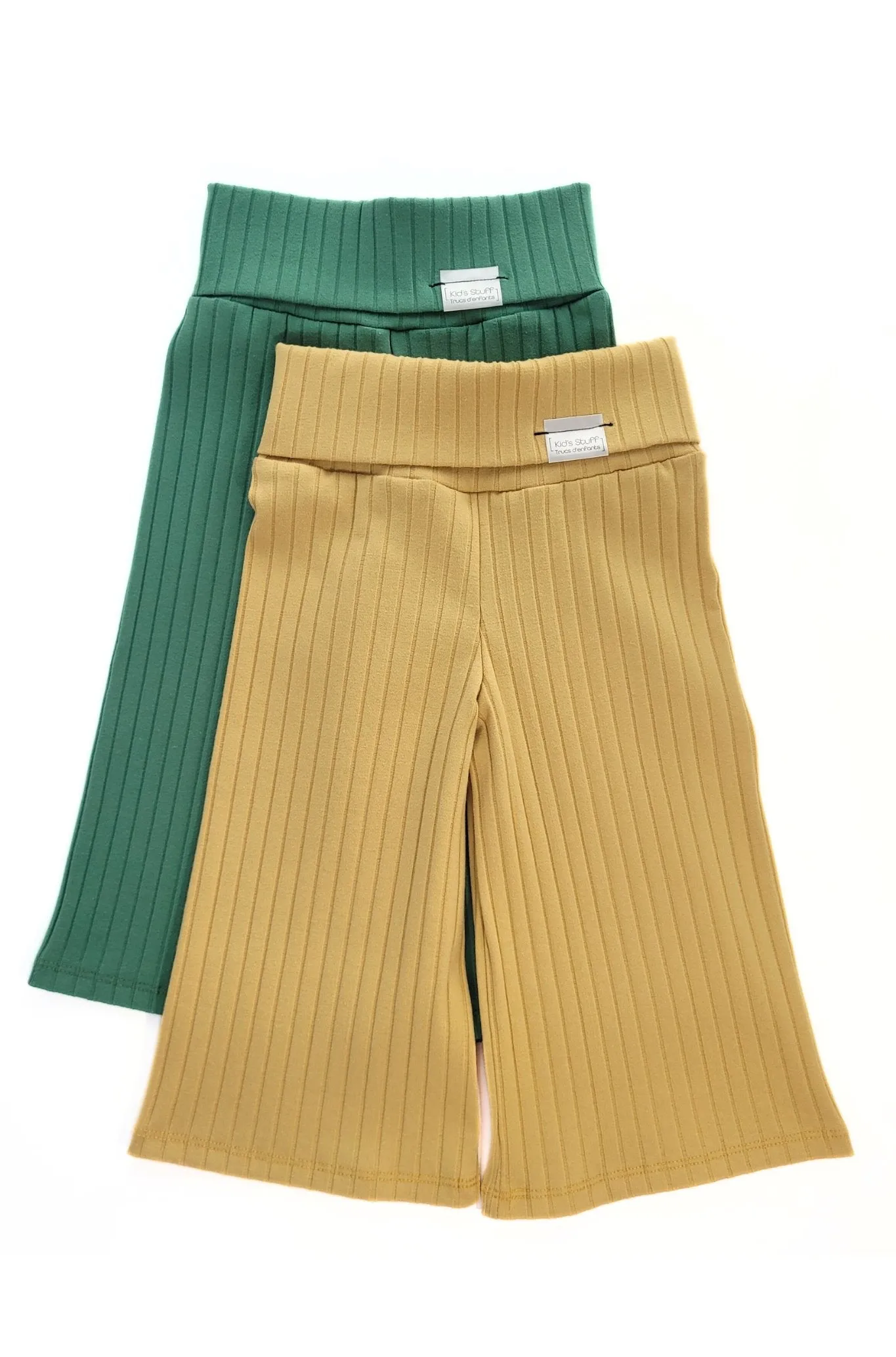 Danny Wide Leg Pants | Green Rib