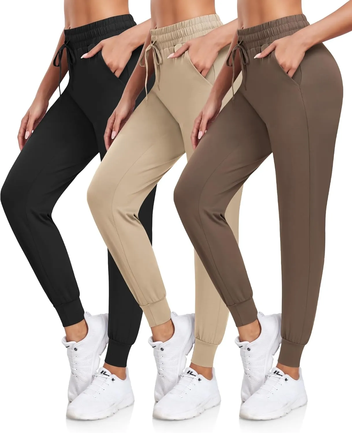 DHSO 3 Pack Sweatpants for Women-Womens Joggers with Pockets Athletic Leggings for Workout Yoga Running Pants Trousers
