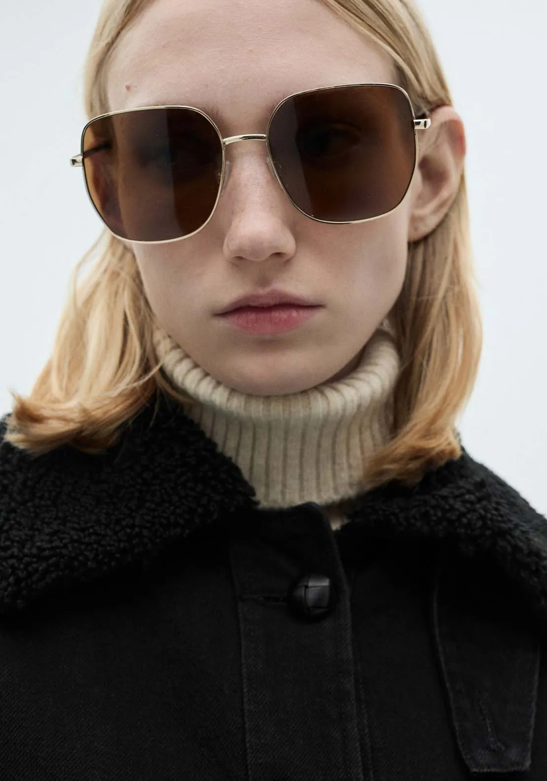 Double-face shearling jacket - Open Gray