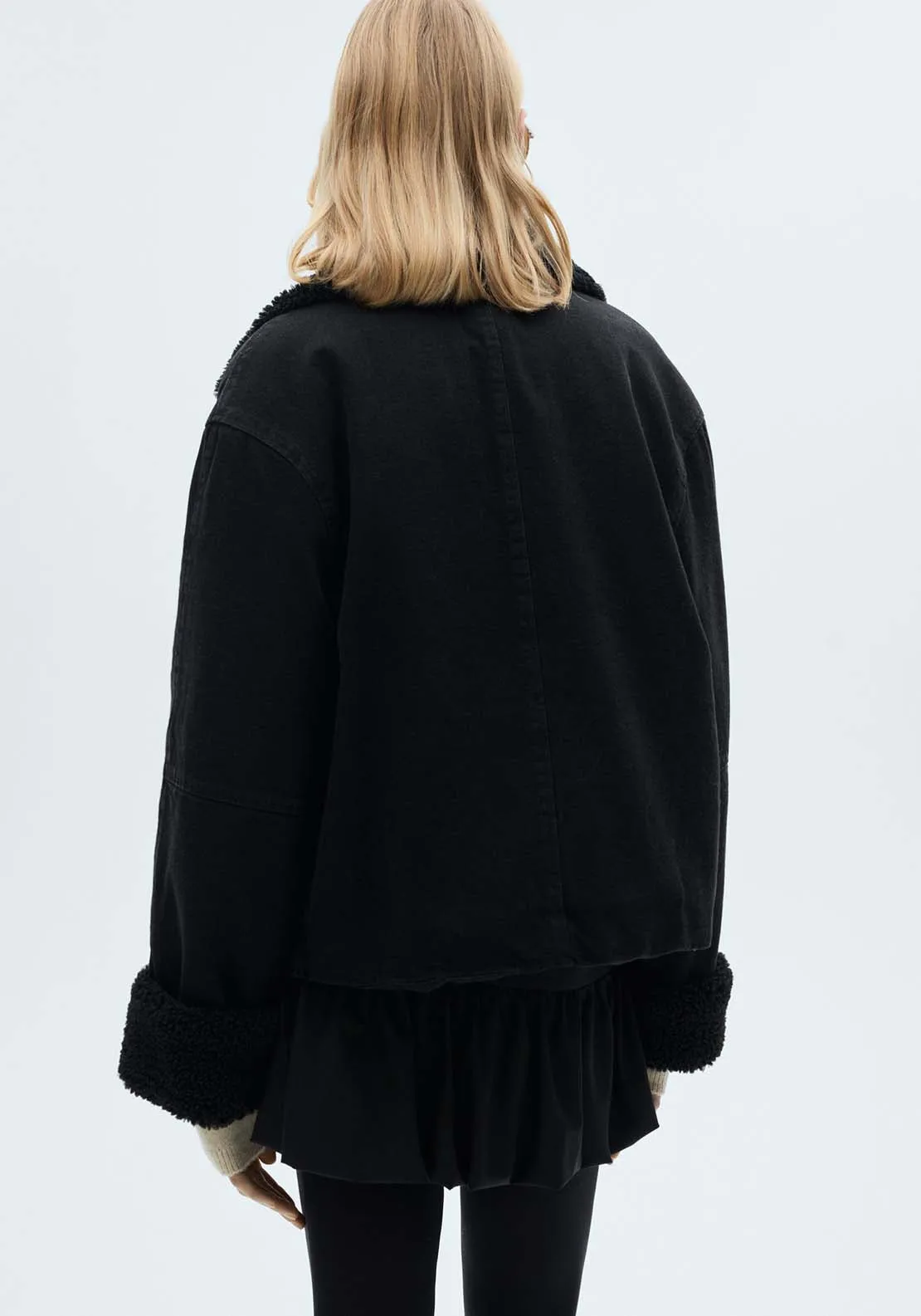 Double-face shearling jacket - Open Gray