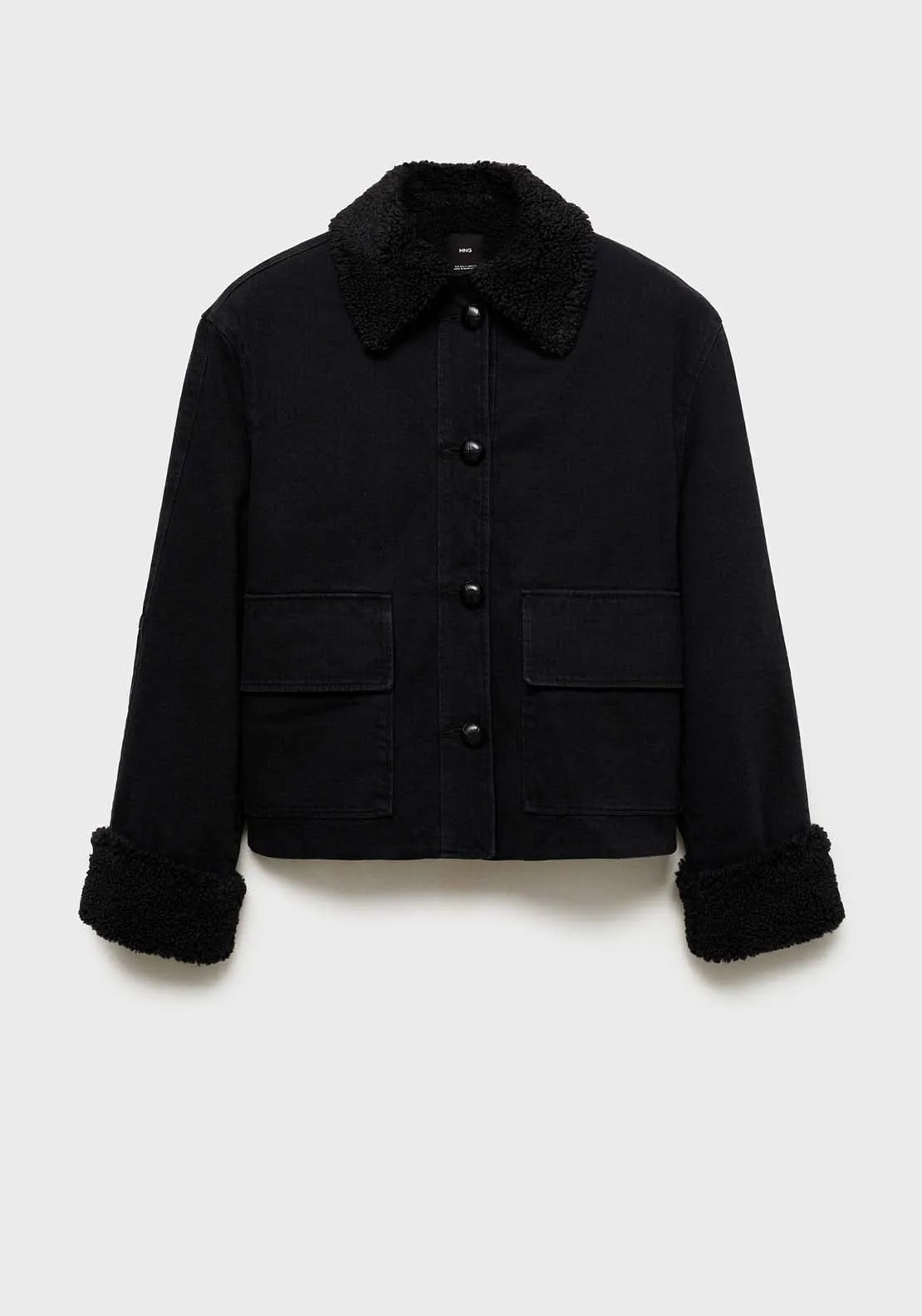 Double-face shearling jacket - Open Gray