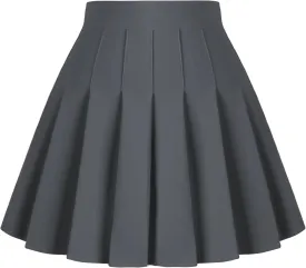 Dressever Women's Pleated Skirts Mini Skater Basic Skirt High Waist Tennis Skirt School Uniform Cheerleader Skirts