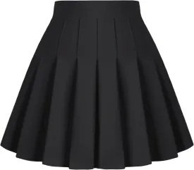 Dressever Women's Pleated Skirts Mini Skater Basic Skirt High Waist Tennis Skirt School Uniform Cheerleader Skirts