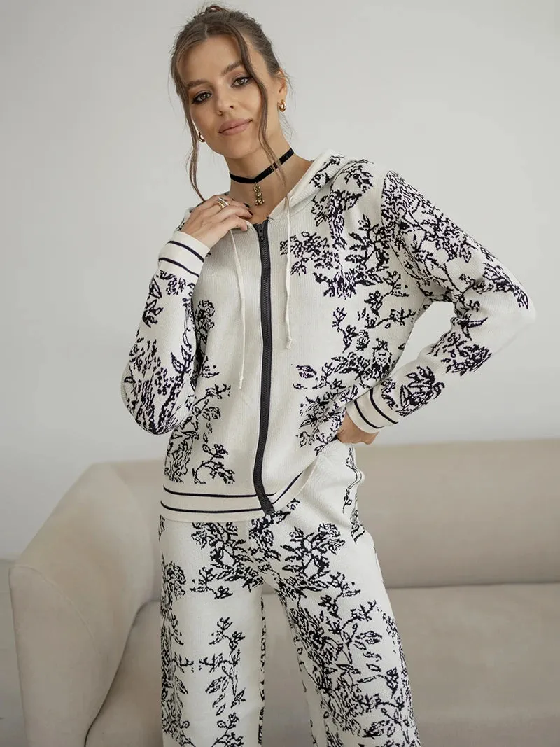 Iconic Vines Print Hoodies & Pants Matching Outfits Set