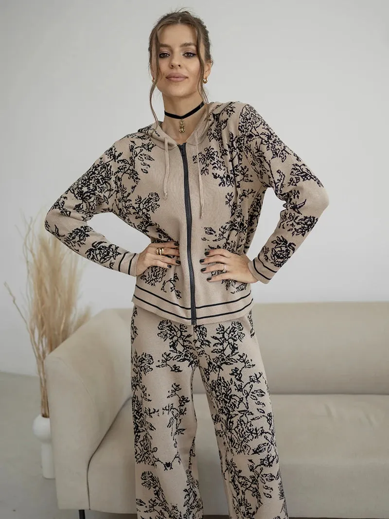 Iconic Vines Print Hoodies & Pants Matching Outfits Set
