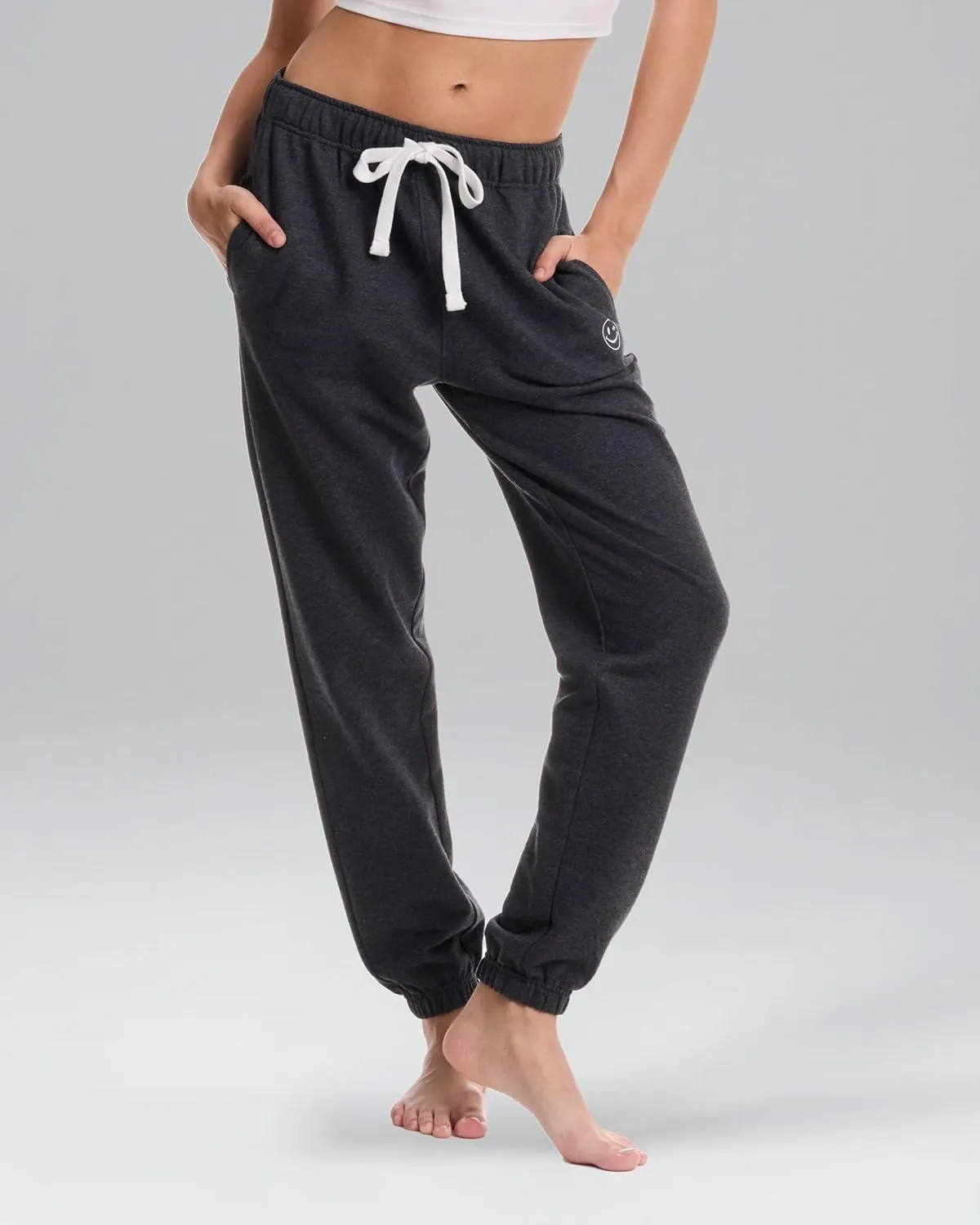 JOE BOXER Womens Sweatpants - French Terry Wide Leg Sweat Pants or Baggy Joggers - Comfy Womens Lounge Pants