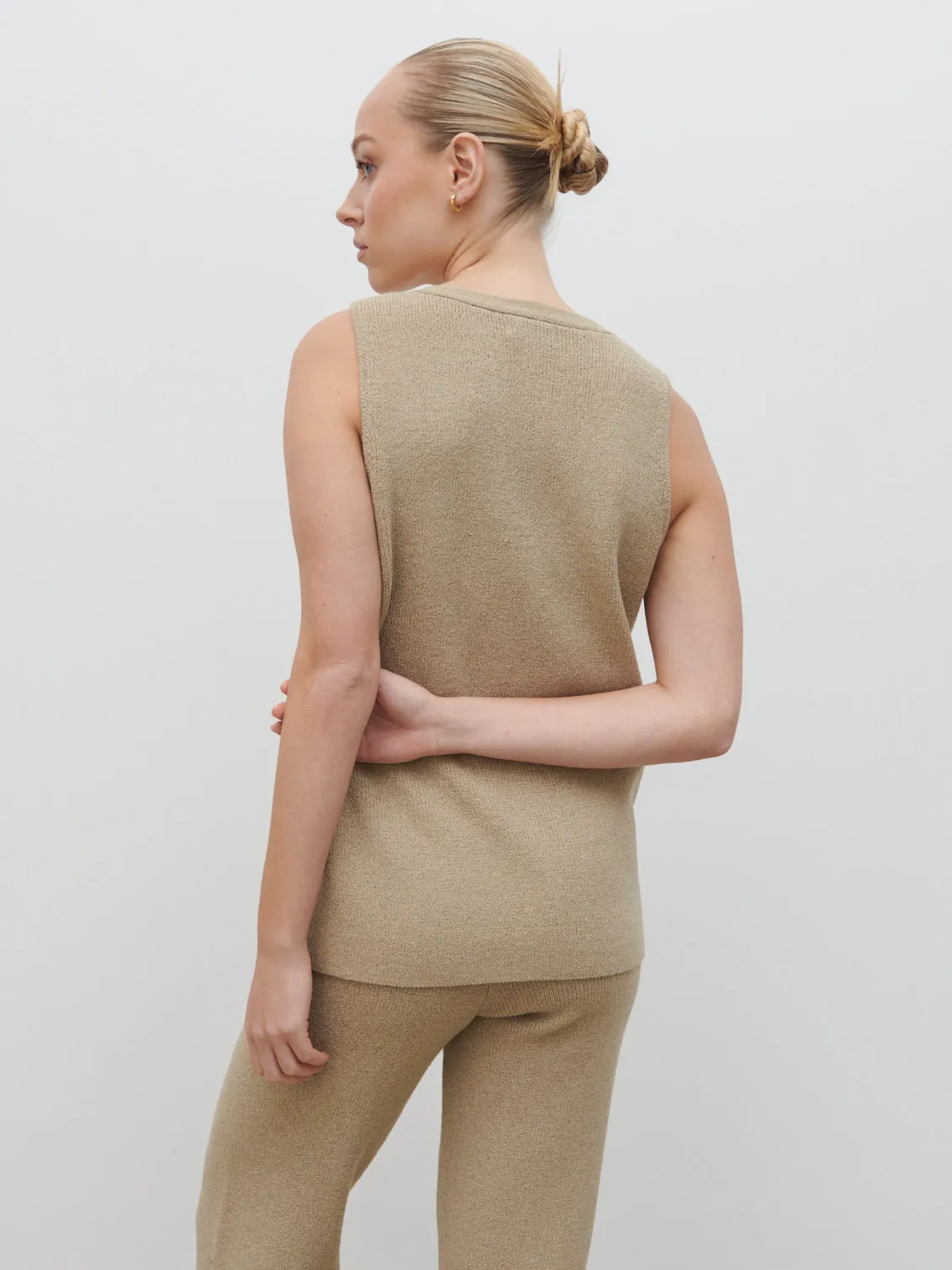 Kourtney Knit Waistcoat - Taupe
