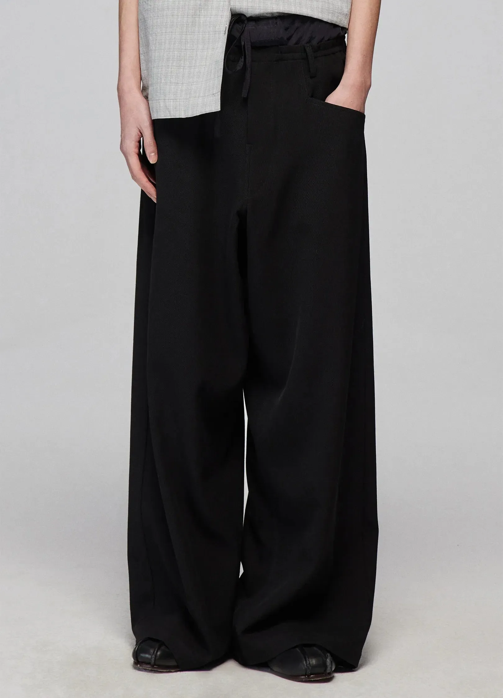 Light Splicing Wide-Leg Pants