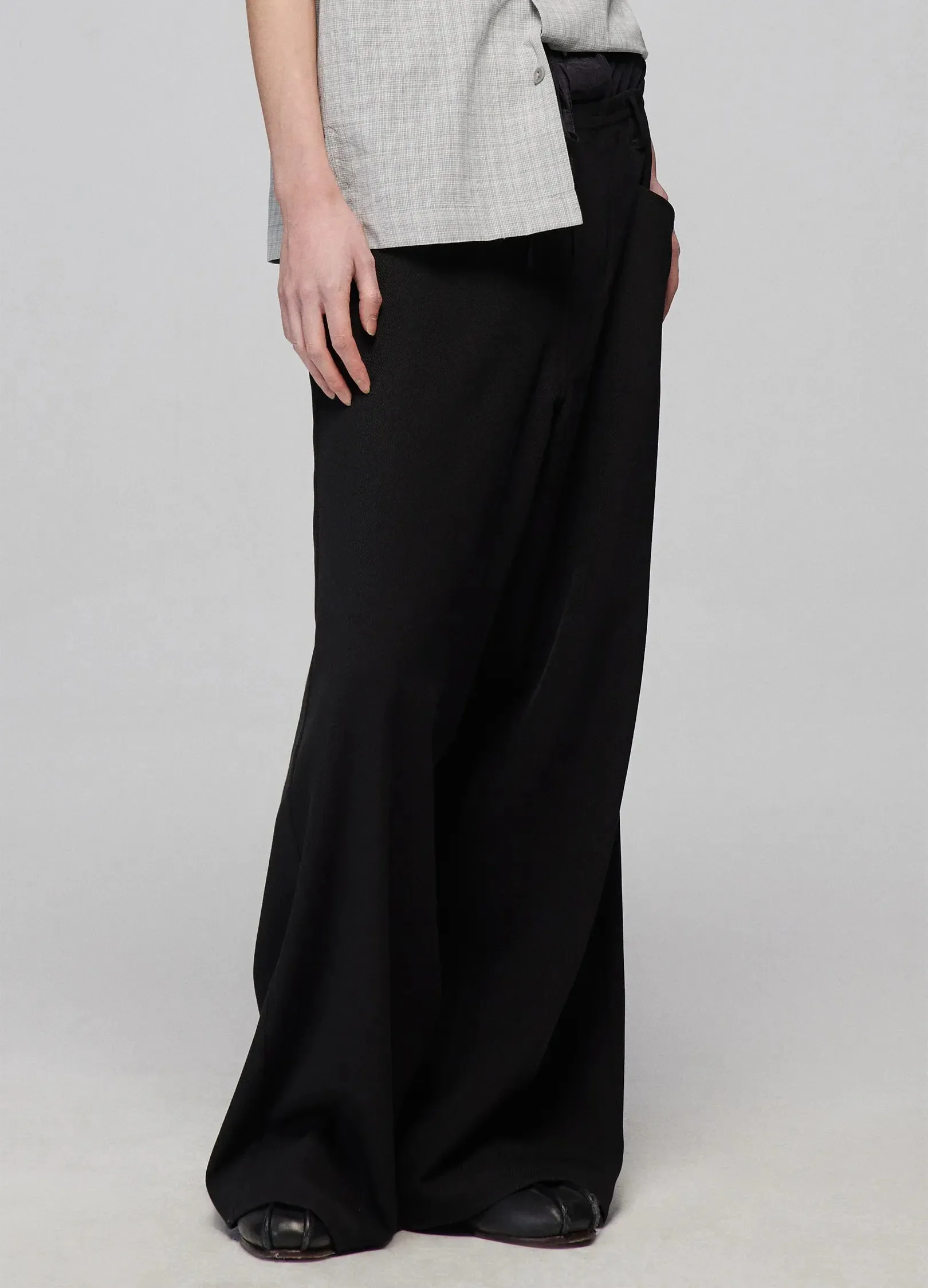 Light Splicing Wide-Leg Pants