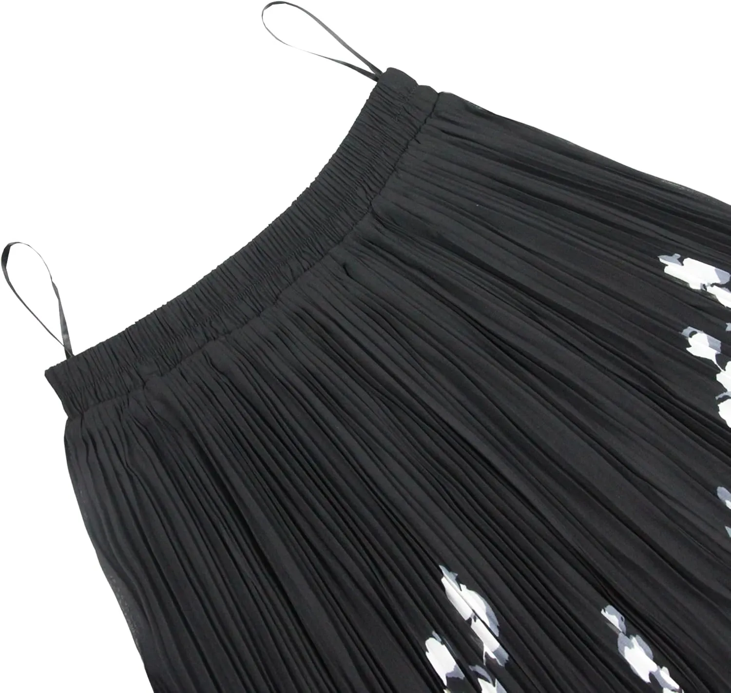 OBBUE Women's Chiffon Pleated Skirts Elastic High Waist A-line Midi Skirts for Casual Party Holiday