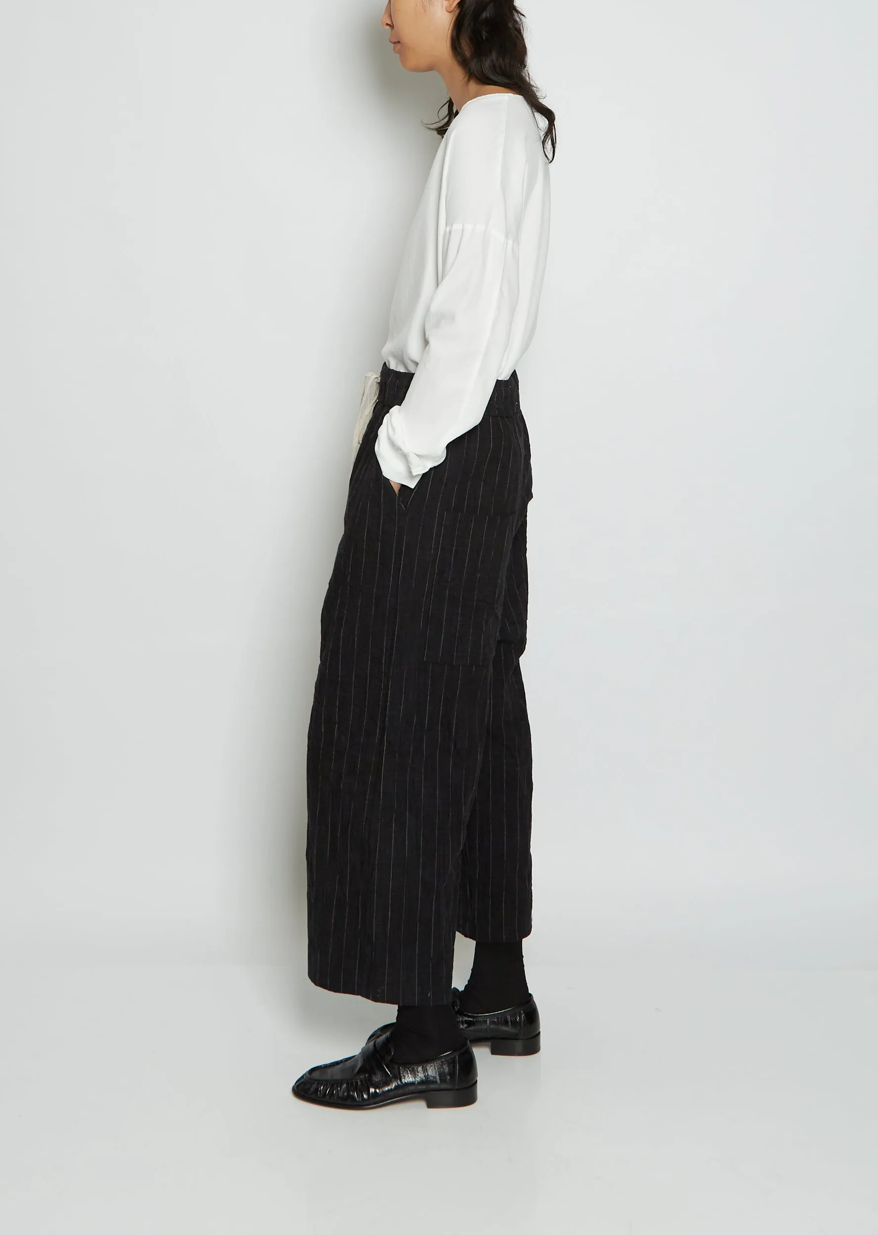 Pinstriped W&S Cotton and Wool Trousers