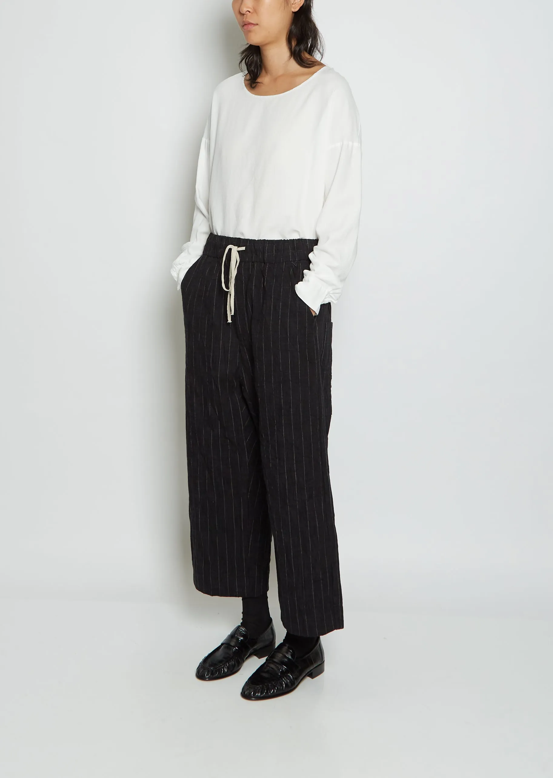 Pinstriped W&S Cotton and Wool Trousers