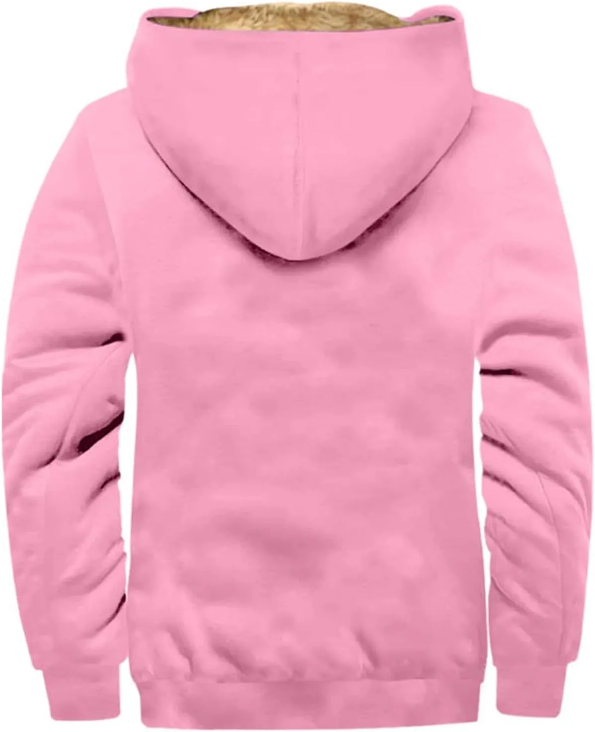 RTRDE Mens Fuzzy Jacket Casual Solid Color Sherpa Fleece Lined Hoodie Jackets Winter Warm Work Coats Jacket, S-5XL