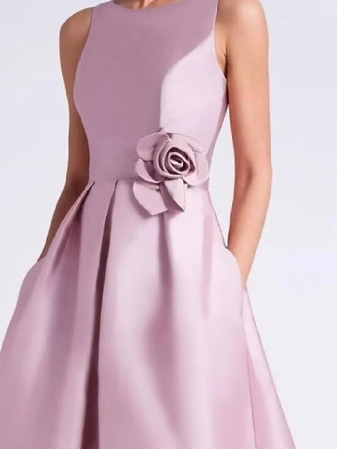 SHANDUAO 3D Flower Satin Mother of The Bride Dresses Hi-Low Formal Gown with Train