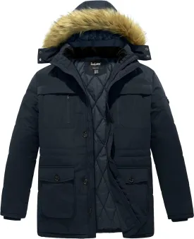 Soularge Men's Big and Tall Winter Warm Heavy Hooded Parka Jacket