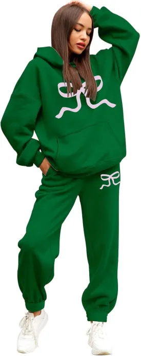 Sweatsuits For Women Set 2 Piece Hoodie Fall Long Sleeve Pullover And Long Pants Lounge Sets Oversize Y2K Tracksuit