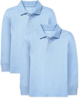 The Children's Place Boys Uniform Long Sleeve Pique Polo