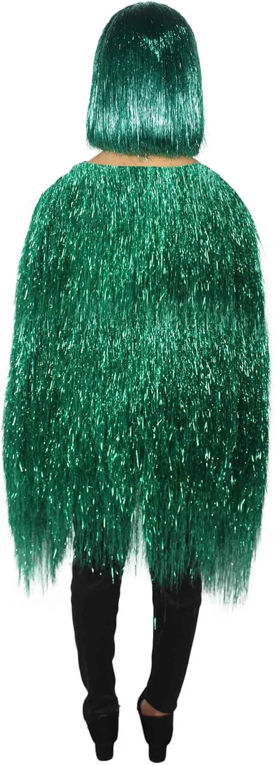 Unisex Thin Metallic Tinsel Foil Jacket - Extra Dense Shiny Glitter Costumes | Loose Fit Festival Fun Rave Dress