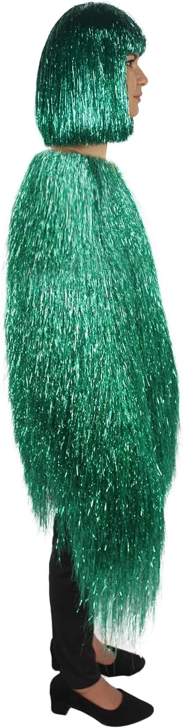 Unisex Thin Metallic Tinsel Foil Jacket - Extra Dense Shiny Glitter Costumes | Loose Fit Festival Fun Rave Dress