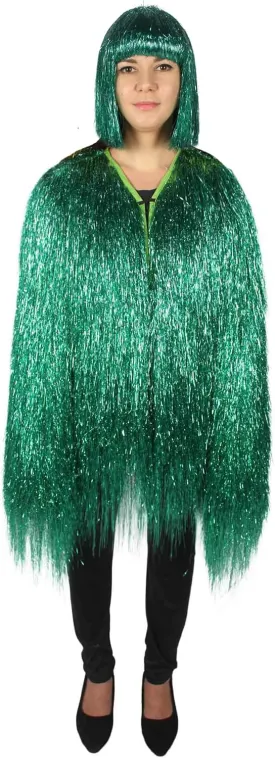 Unisex Thin Metallic Tinsel Foil Jacket - Extra Dense Shiny Glitter Costumes | Loose Fit Festival Fun Rave Dress