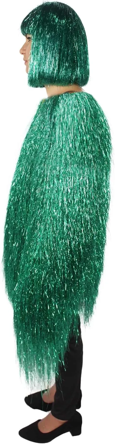 Unisex Thin Metallic Tinsel Foil Jacket - Extra Dense Shiny Glitter Costumes | Loose Fit Festival Fun Rave Dress