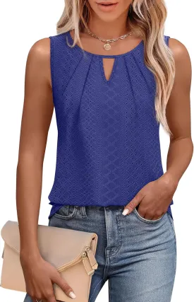 WIHOLL Womens Tank Tops Loose Fit Casual Sleeveless Tops Keyhole Neck Trendy Summer Tops Flowy Clothes Outfits 2025