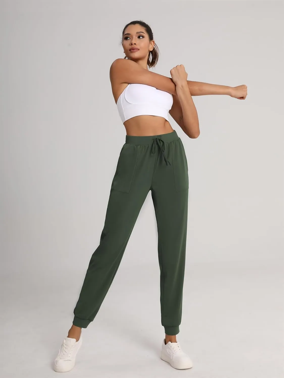 Women's 31"/33"/35"/37" Tall Inseam Joggers Running Sweatpants Pockets Tapered Athletic Workout Lounge Pants