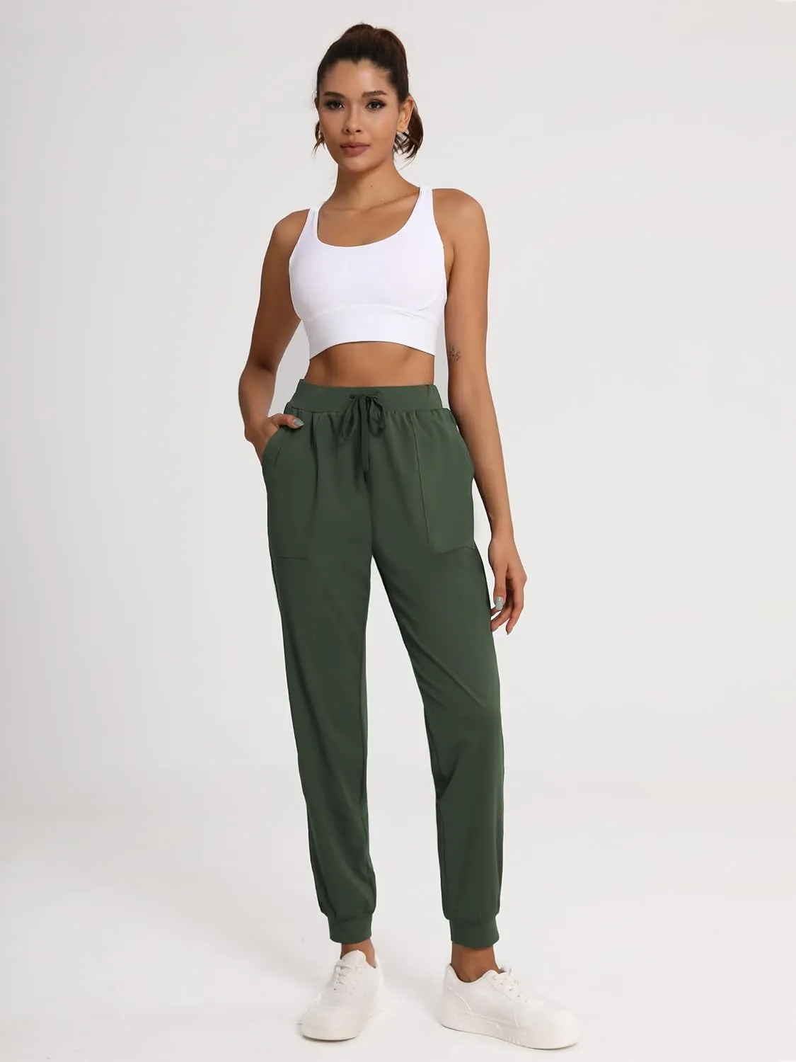 Women's 31"/33"/35"/37" Tall Inseam Joggers Running Sweatpants Pockets Tapered Athletic Workout Lounge Pants