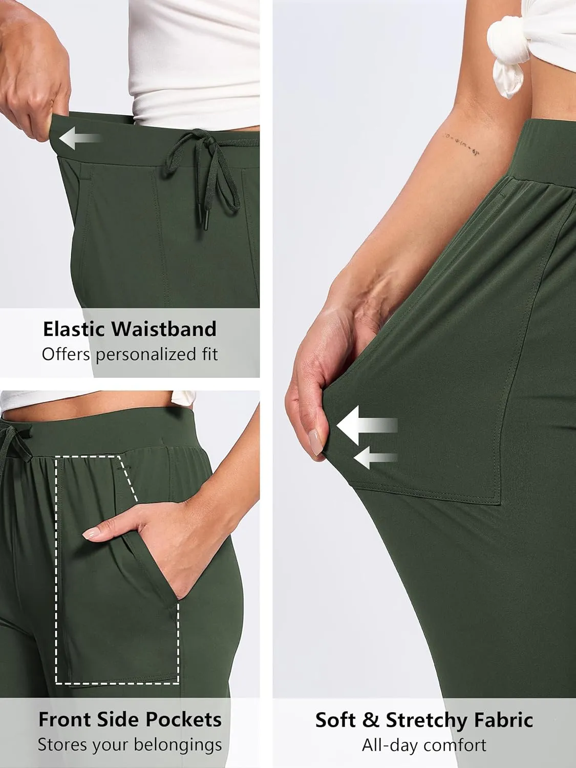 Women's 31"/33"/35"/37" Tall Inseam Joggers Running Sweatpants Pockets Tapered Athletic Workout Lounge Pants