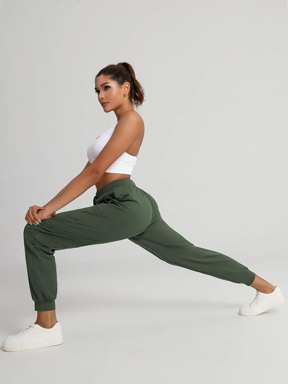 Women's 31"/33"/35"/37" Tall Inseam Joggers Running Sweatpants Pockets Tapered Athletic Workout Lounge Pants