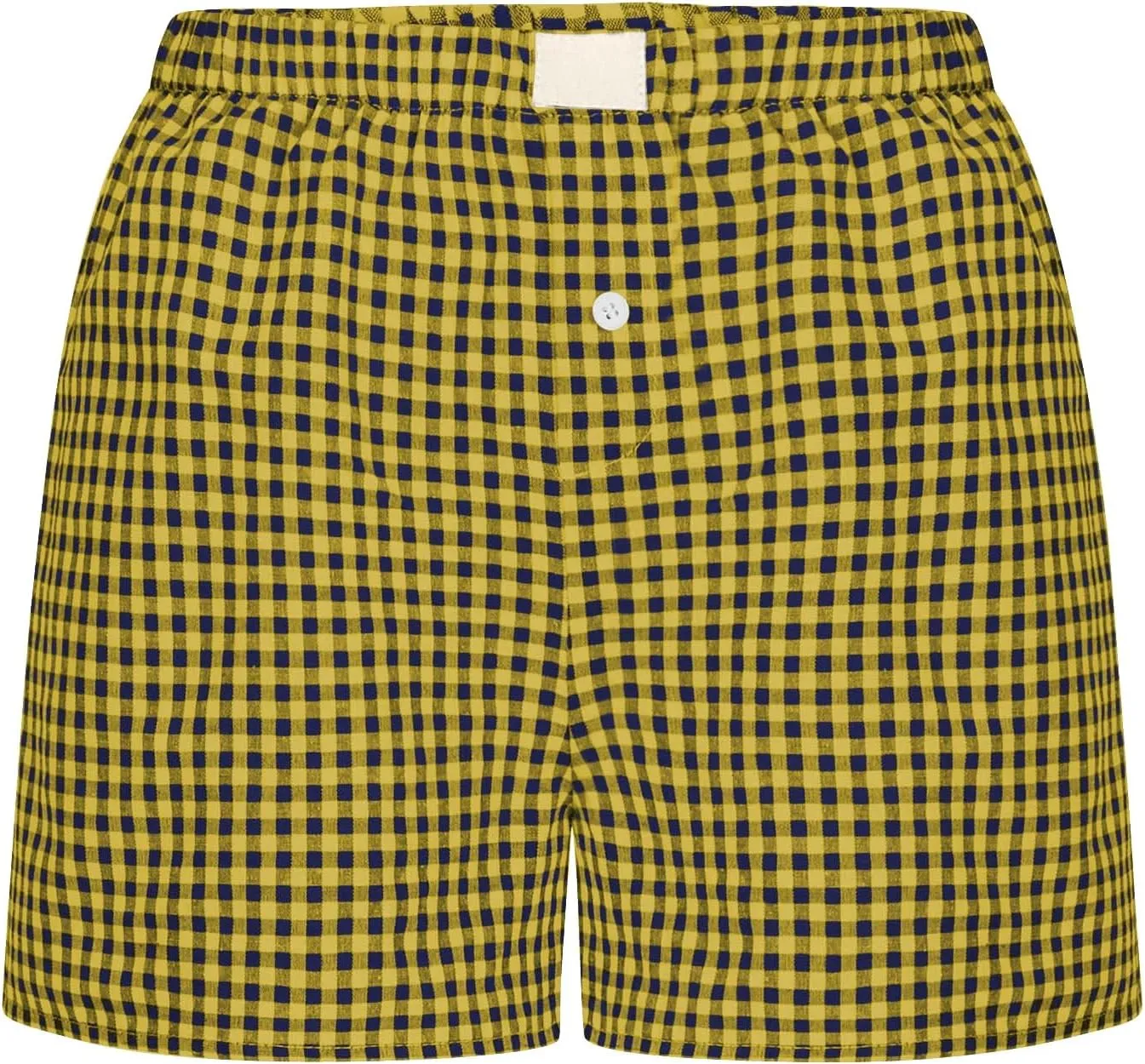 Women's Shorts Cute Soft Elastic Low Waist Plaid Print Front Pajama Shorts Sleepwear