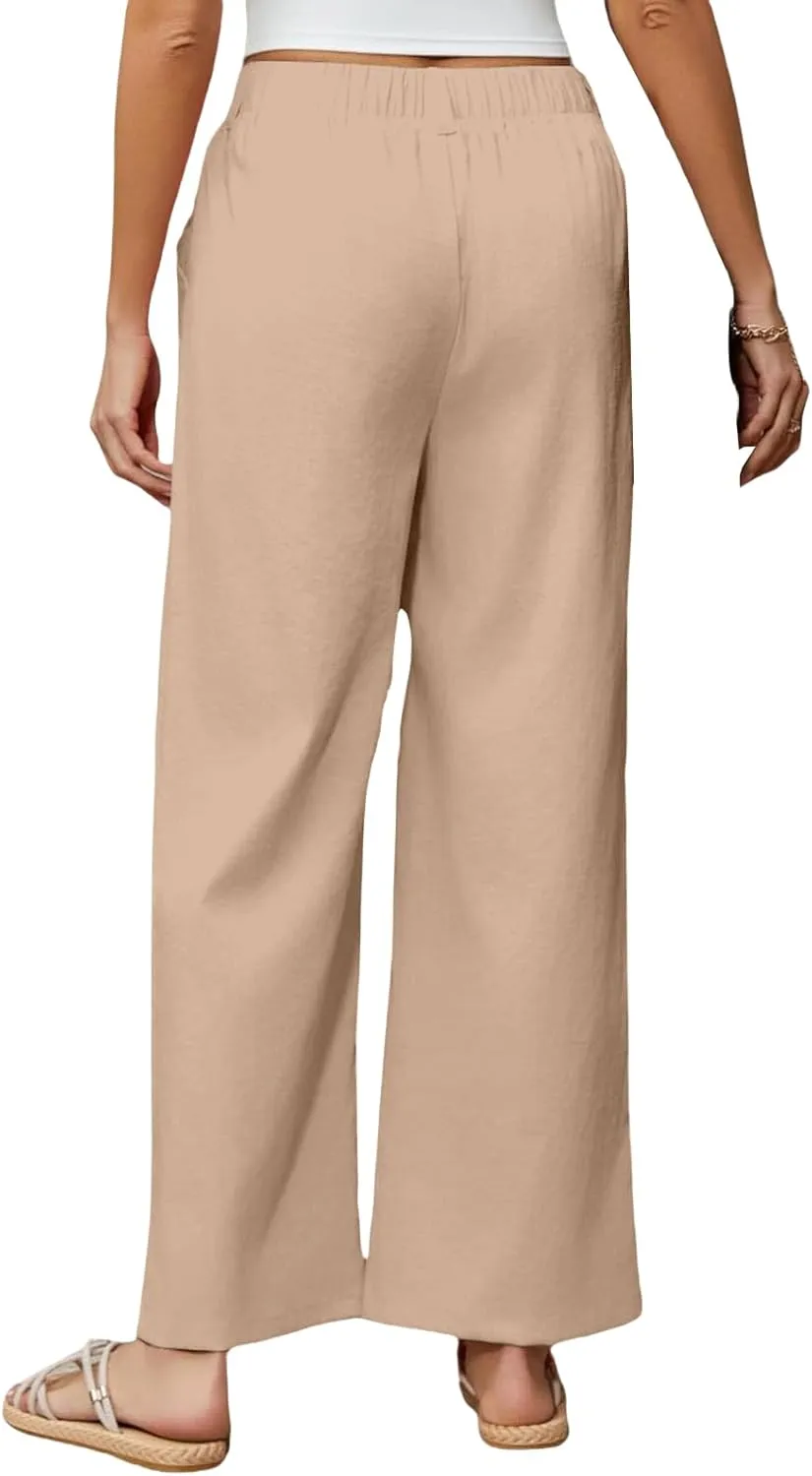 Womens Work Pants Business Casual High Waisted Wide Leg Dress Trousers Office Slacks with Pockets
