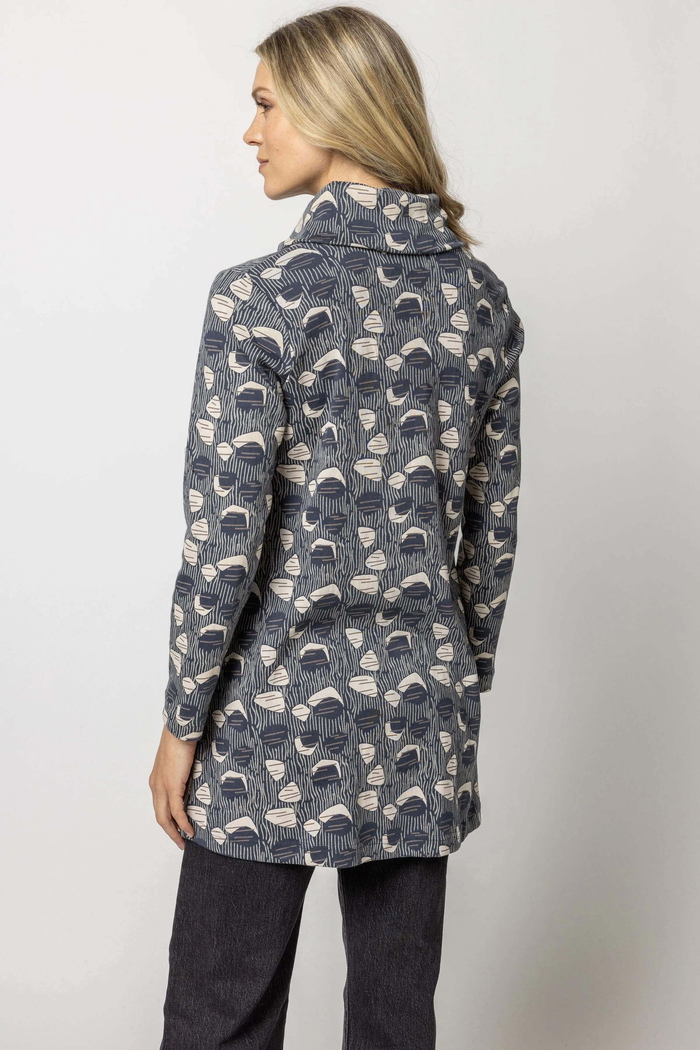 Woodcut Print Rib Cowl Tunic