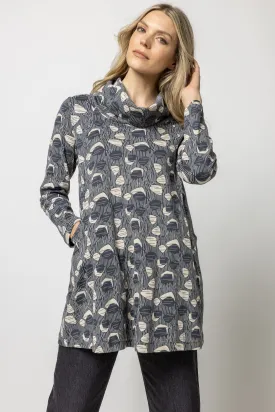 Woodcut Print Rib Cowl Tunic
