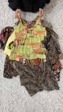 Y2k Italian Bale multi colors Blouses Mix - 15 pcs - (brown green orange)