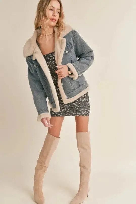 Zee Faux Fur Lined Denim Jacket