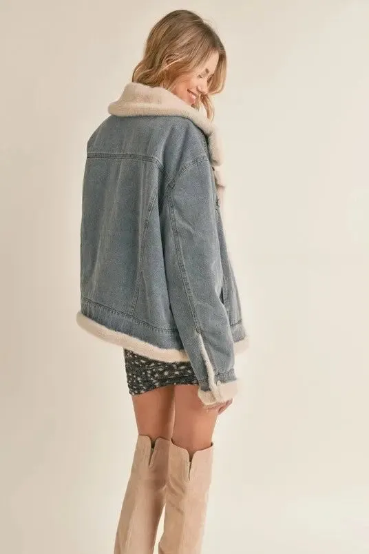 Zee Faux Fur Lined Denim Jacket
