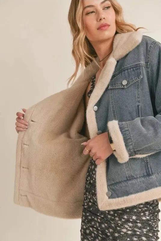 Zee Faux Fur Lined Denim Jacket