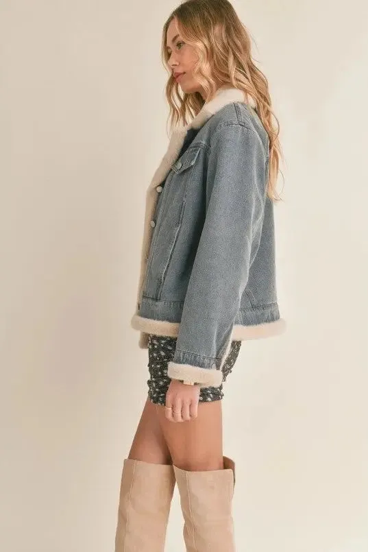 Zee Faux Fur Lined Denim Jacket
