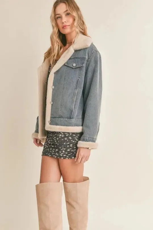 Zee Faux Fur Lined Denim Jacket