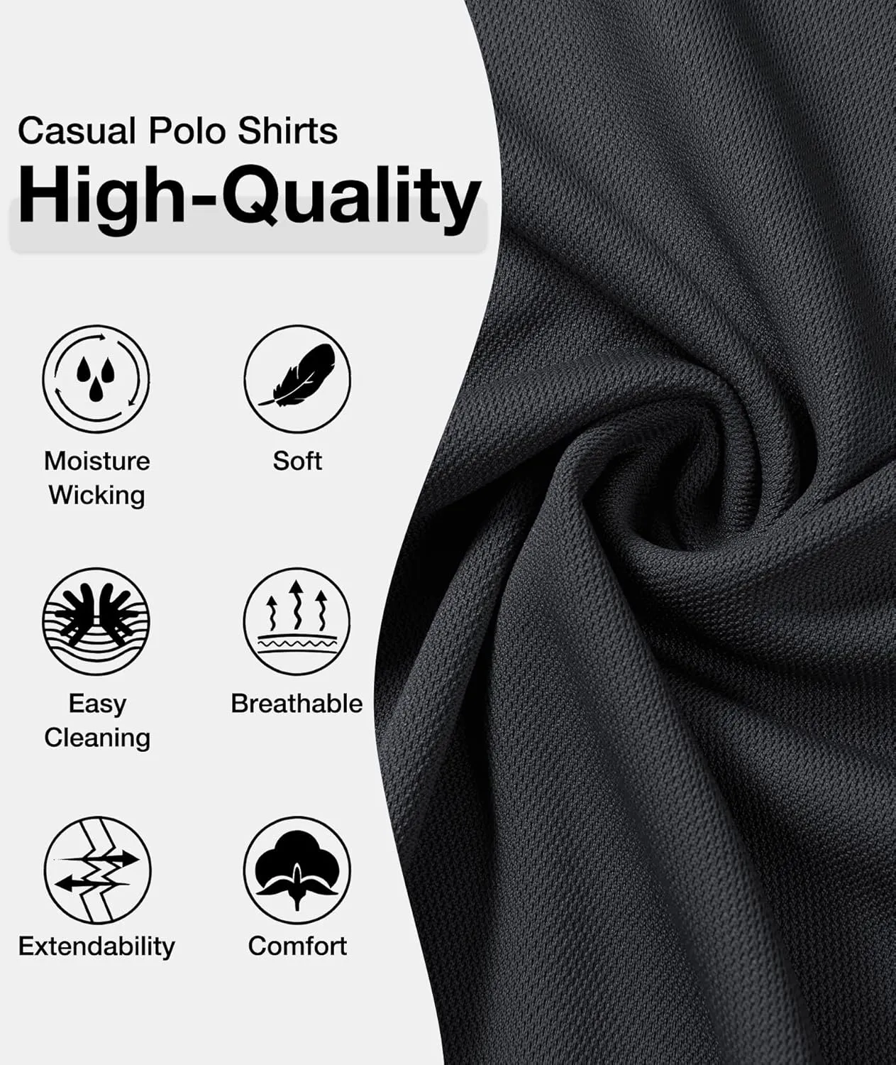 ZITY Mens Polo Shirts Casual Short Sleeve Athletic T-Shirts Classic Contrast Collar Shirt with Pocket