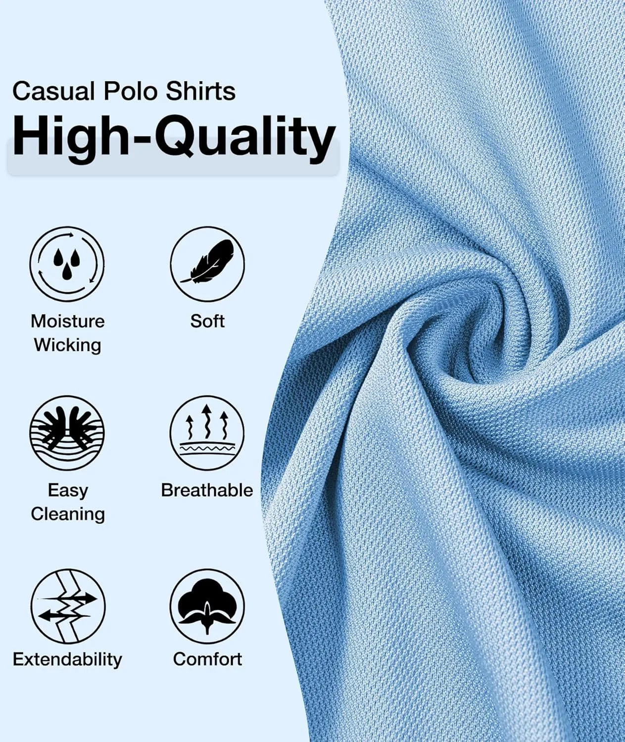 ZITY Mens Polo Shirts Casual Short Sleeve Athletic T-Shirts Classic Contrast Collar Shirt with Pocket